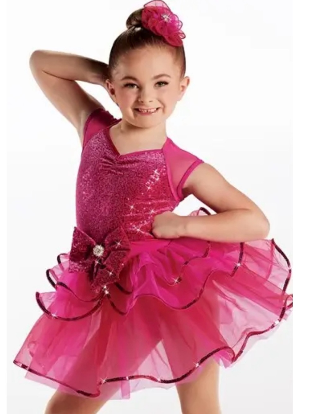 Weissman Hot Pink Sparkle Tutu with Bow